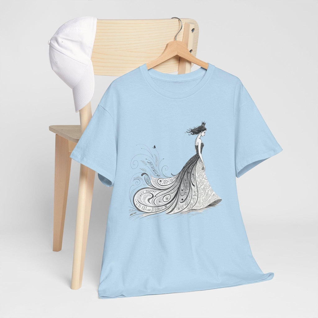 Calligraphy Queen Medieval Fantasy Graphic Tee, Castlecore Artistic Hand Drawn Shirt, Unisex Cotton Top