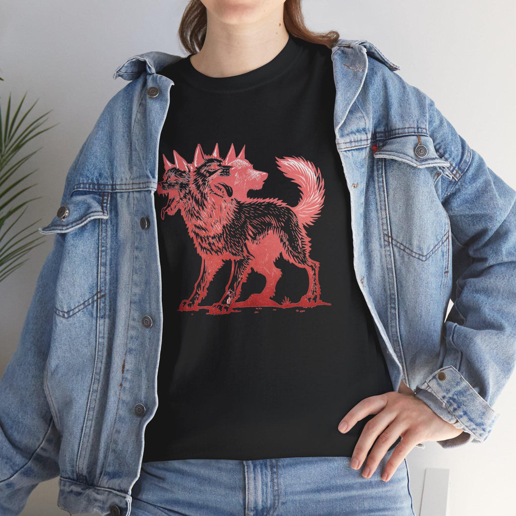 Cerberus Graphic Tee: Three-Headed Dog Mythology Shirt