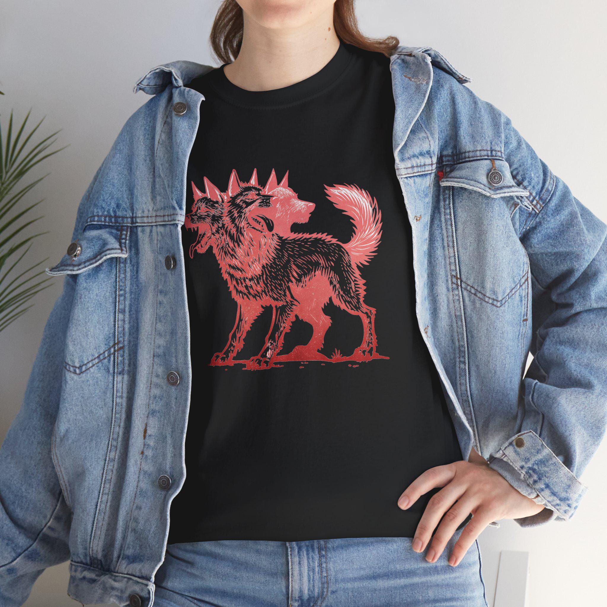 Cerberus Graphic Tee: Three-Headed Dog Mythology Shirt
