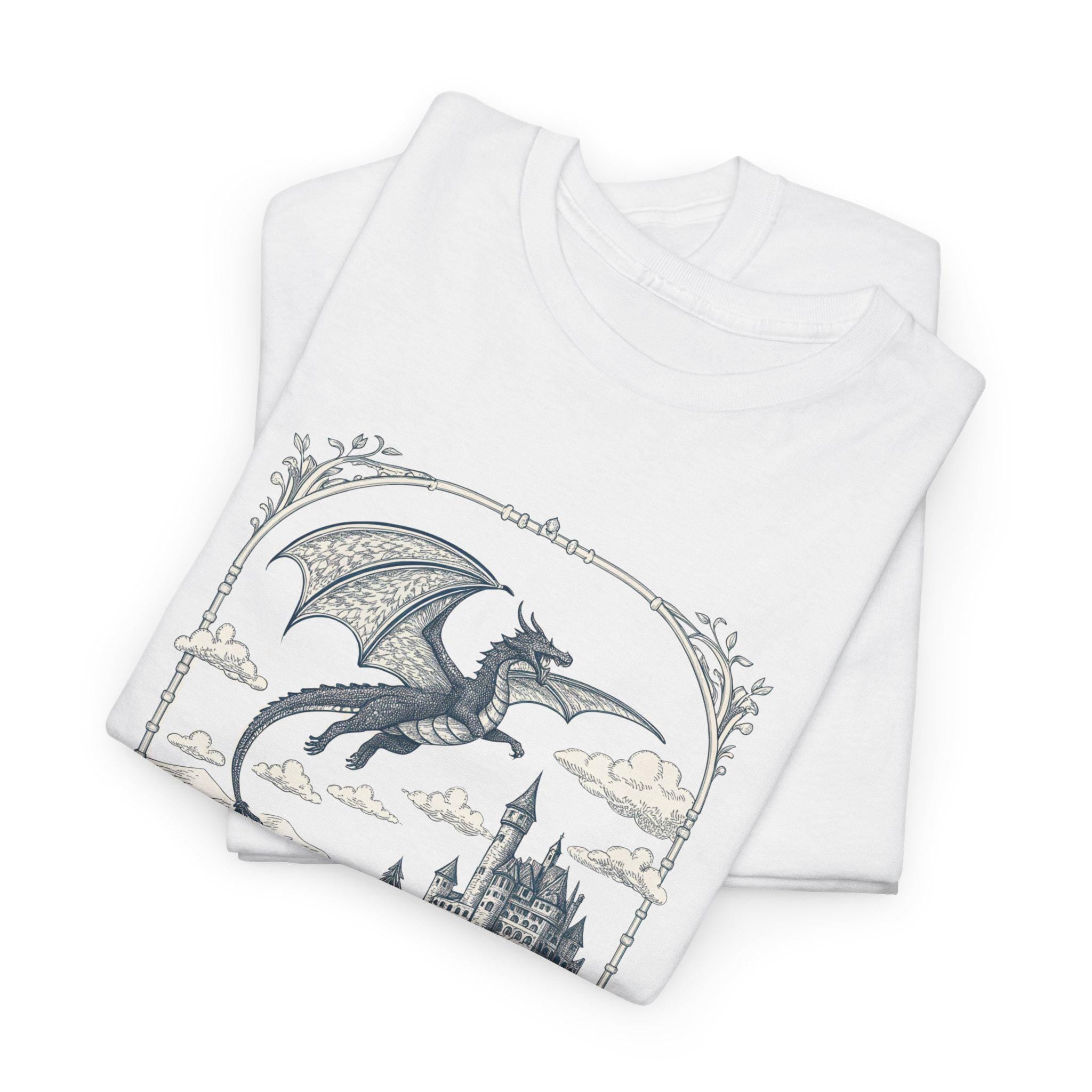 Dragon Castle Graphic Tee: Unisex Fantasy T-Shirt