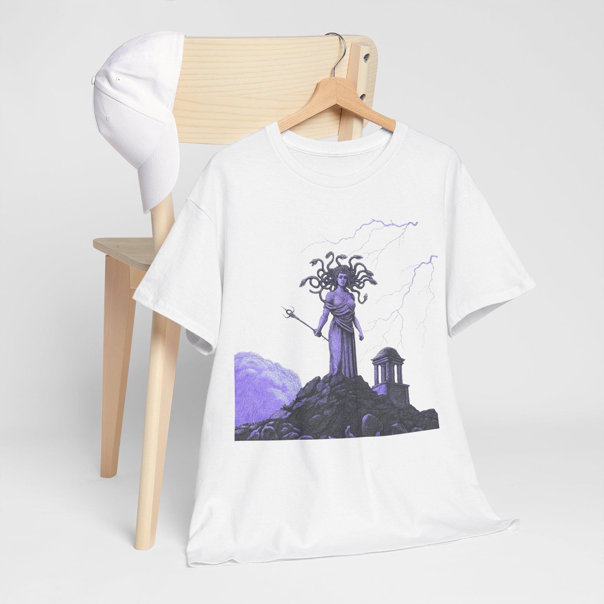 Purple Medusa Graphic Tee, Unisex Shirt, Mythology Fantasy Top, Mystic T-Shirt, Mythical Clothing Gift