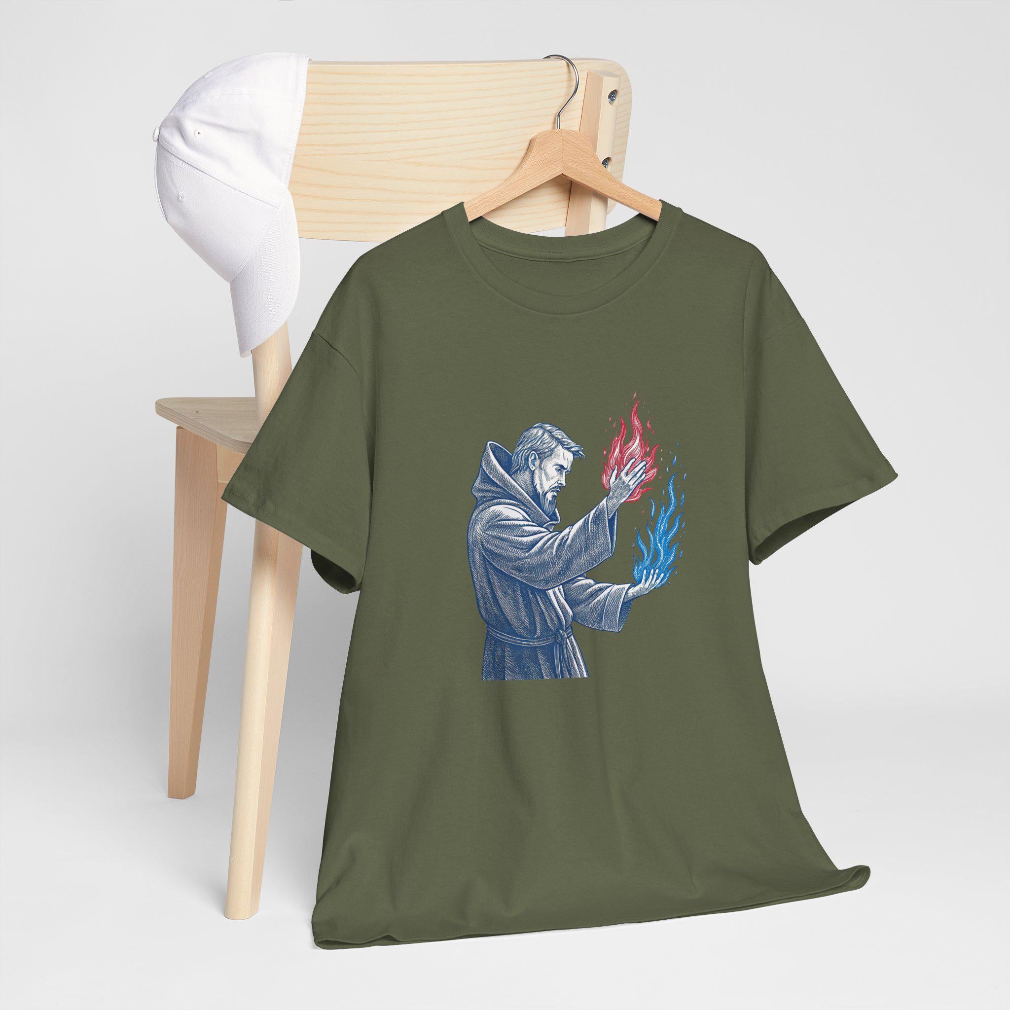Elemental Wizard Graphic Tee: Fantasy Medieval Unisex Shirt