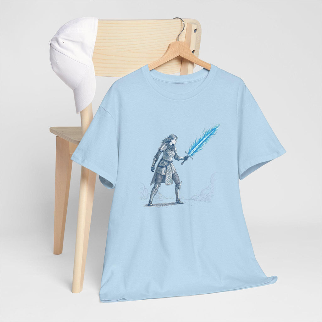 Female Knight T-Shirt: Medieval Sword Fantasy Graphic Tee