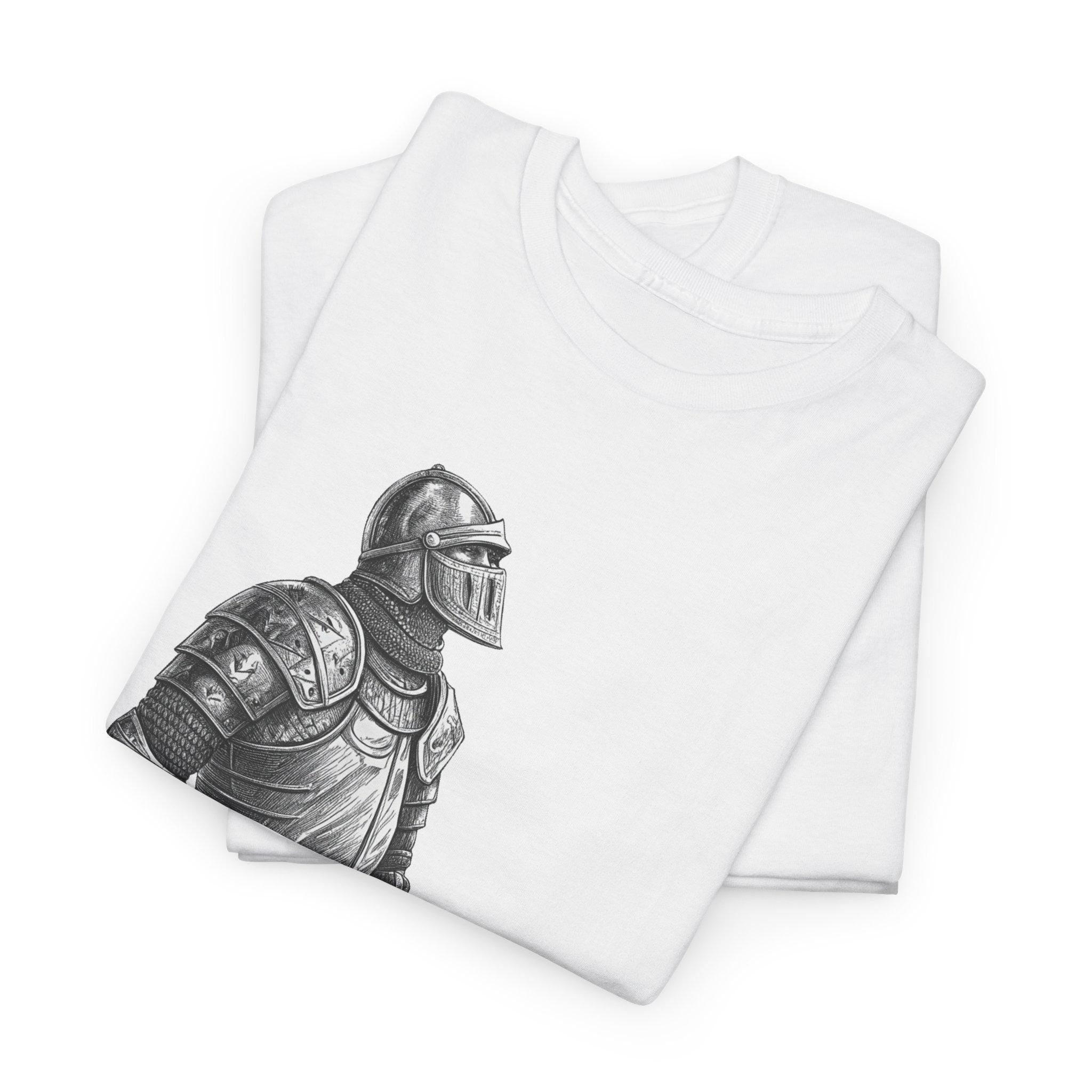 Fantasy Knight Graphic Tee: Medieval Armor Cosplay Shirt