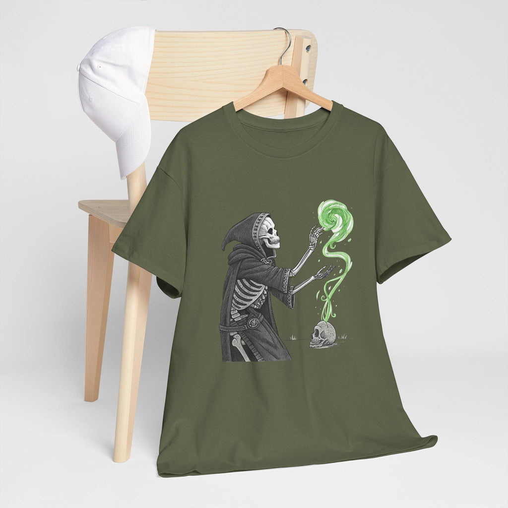 Darth Gothic Skeleton Necromancer Tee: Hand-Drawn Fantasy Graphic