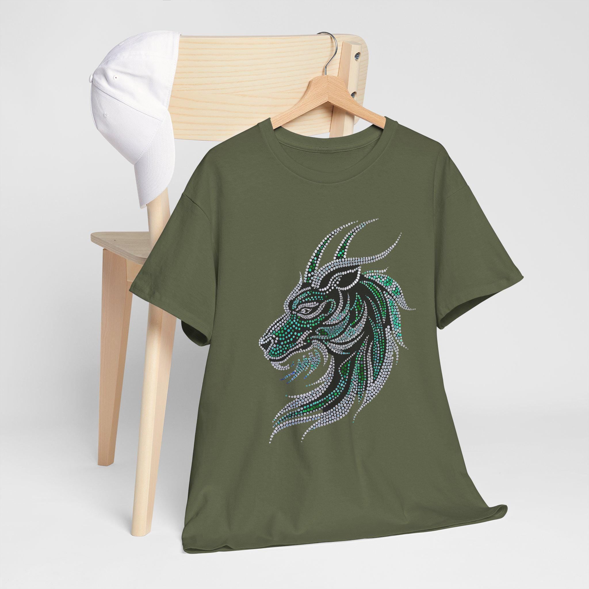 Sequin Dragon Graphic T-Shirt: Medieval Fantasy Unisex Tee