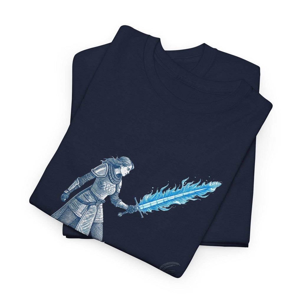 Female Knight T-Shirt: Medieval Sword Fantasy Graphic Tee