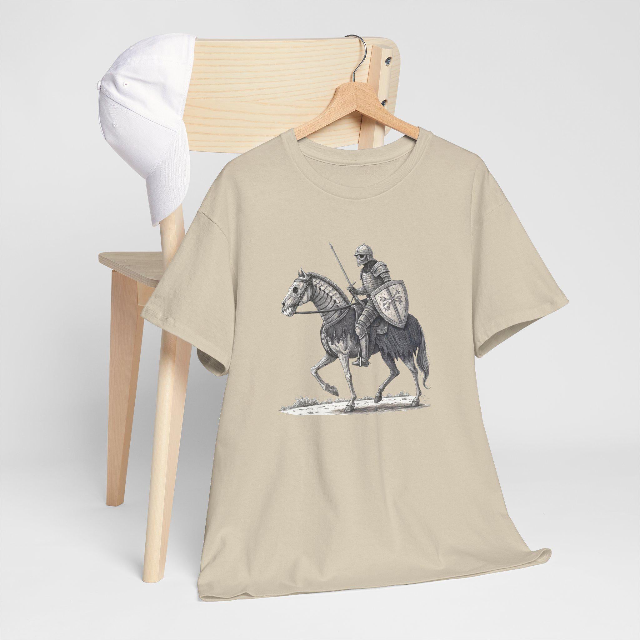 Undead Knight & Horse Graphic Tee: Fantasy Gothic T-Shirt