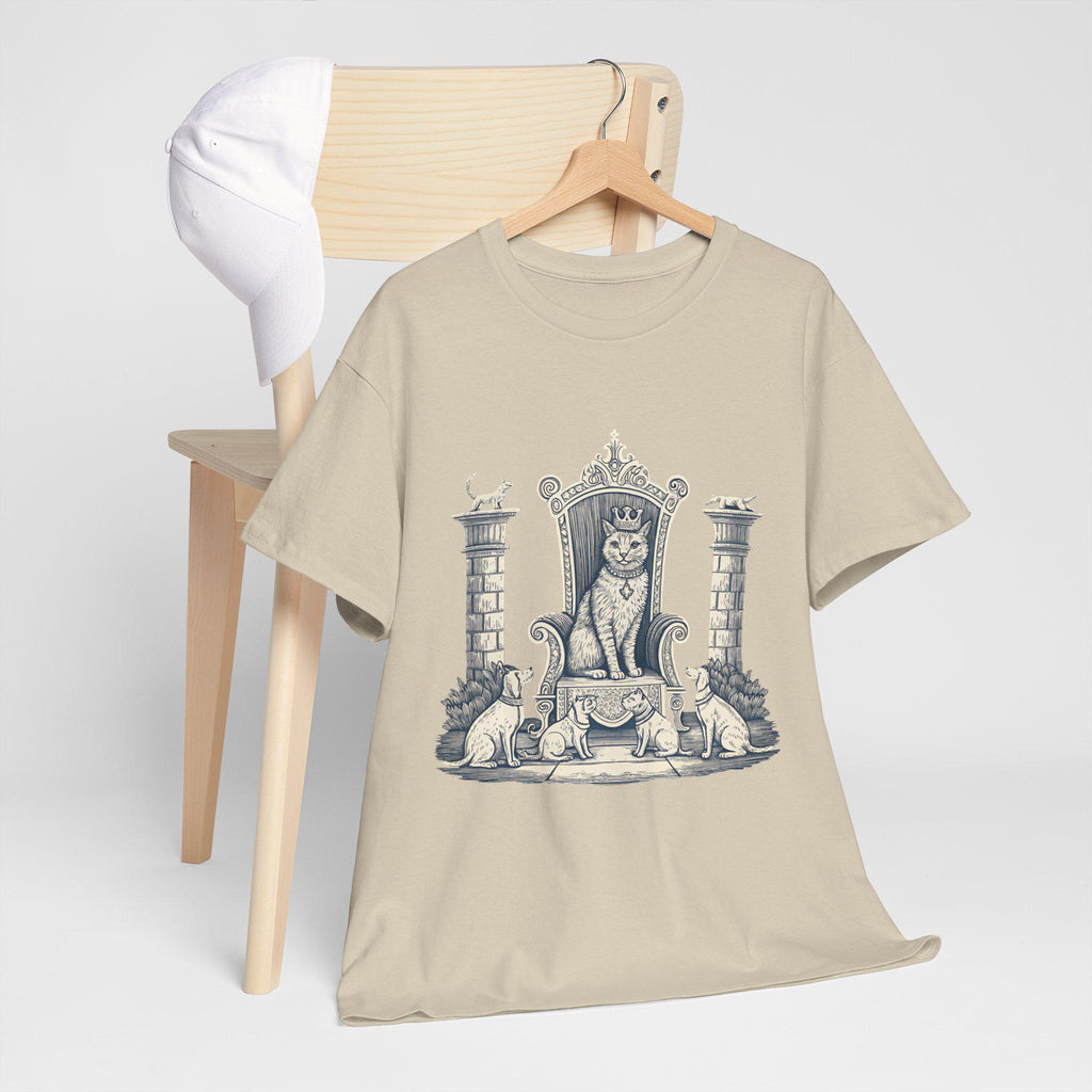 Cat Royalty Graphic Tee: King of Dogs Medieval Fantasy Shirt