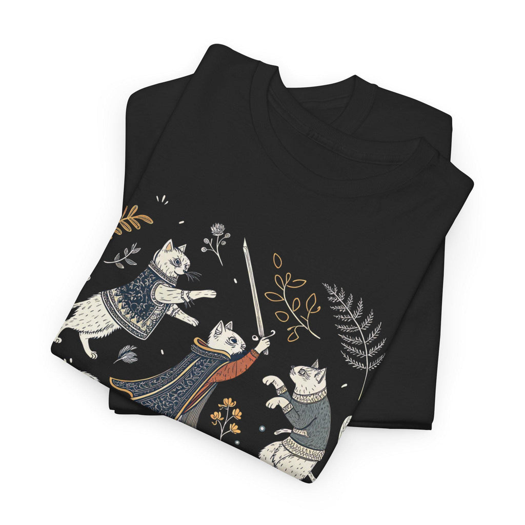Medieval Cats Graphic Tee: Fantasy Renaissance T-Shirt