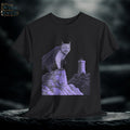 Medieval Castlecore Cat Graphic Tee, Monochromatic Fantasy T-Shirt