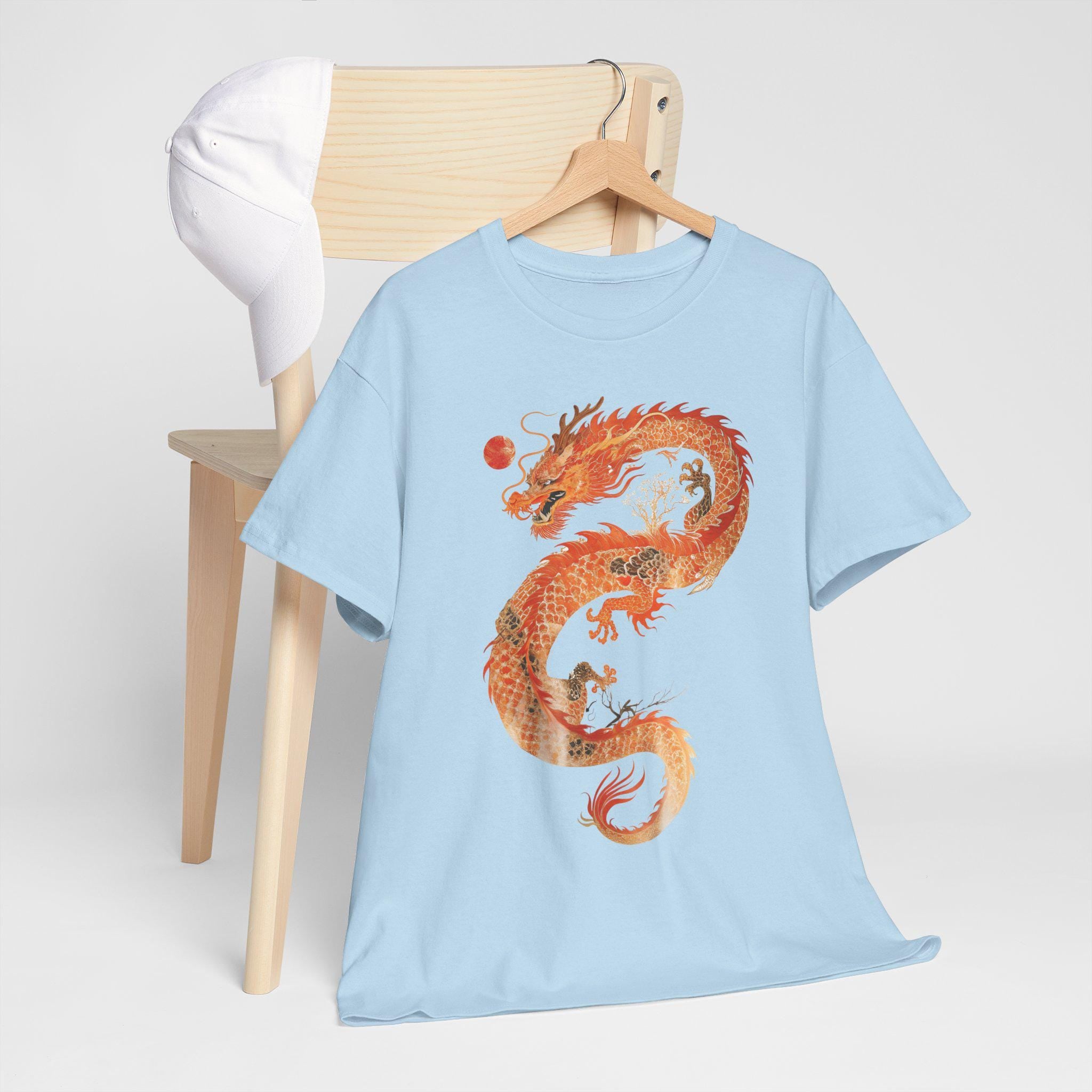 Japanese Dragon Graphic Tee: Mythical Fire-Breathing Unisex T-Shirt
