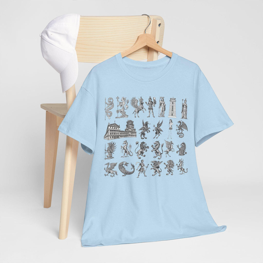 Mythical Creatures Graphic Tee: Medieval Dragon Fantasy Art