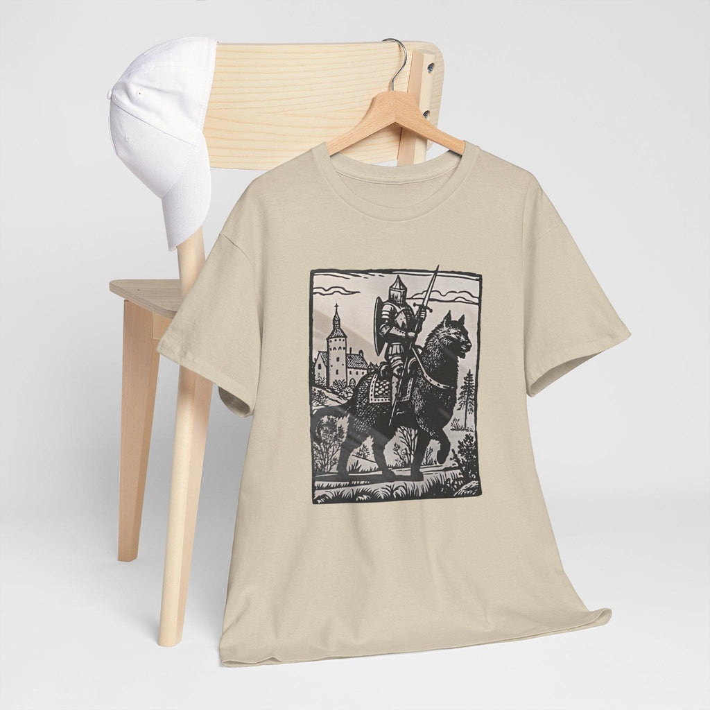 Knight Riding Cat T-Shirt: Castlecore Medieval Graphic Tee