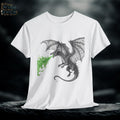 Dragon Breathing Fire Graphic Tee: Medieval Fantasy Unisex T-Shirt