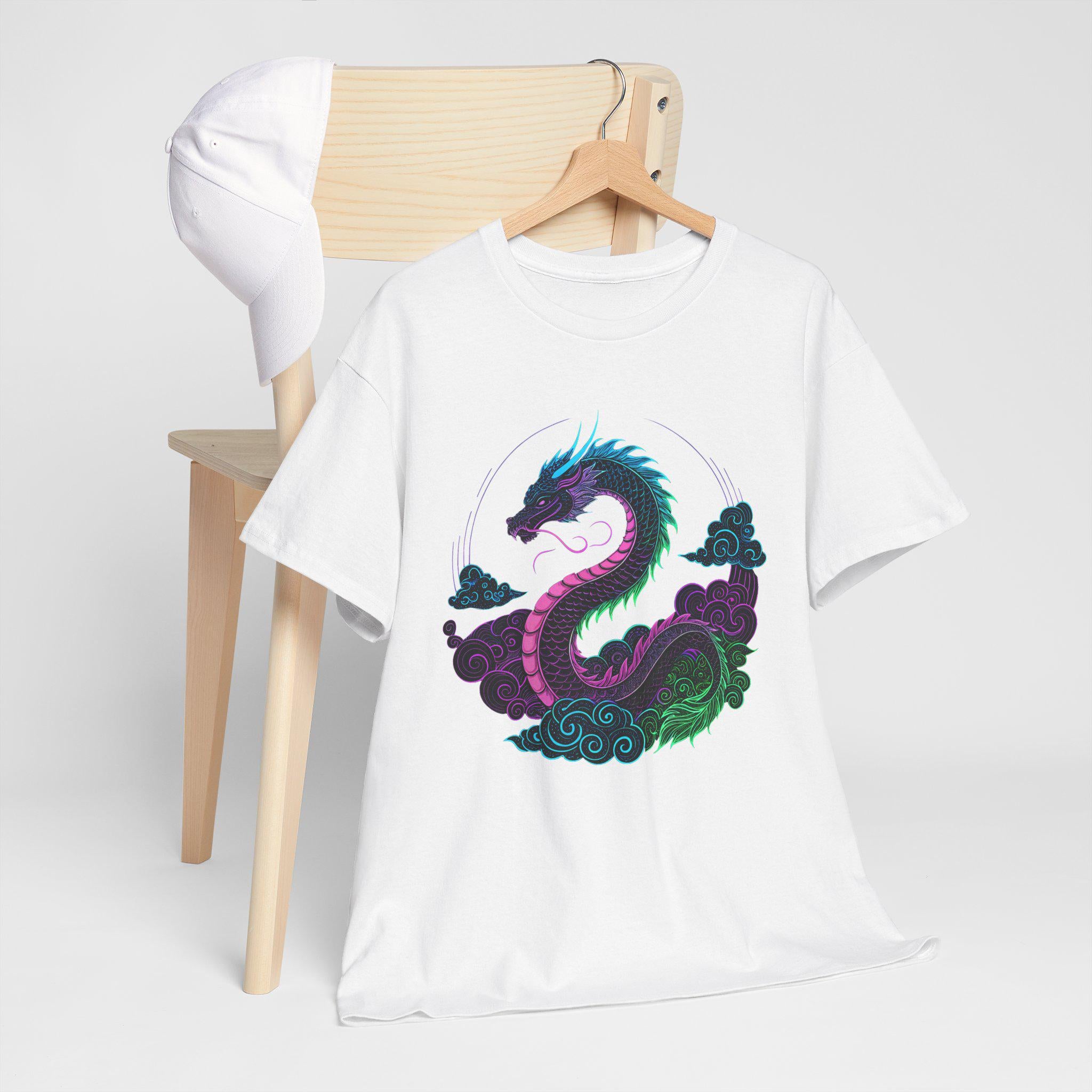 Cosmic Dragon Graphic Tee: Mystical Fantasy Unisex Shirt