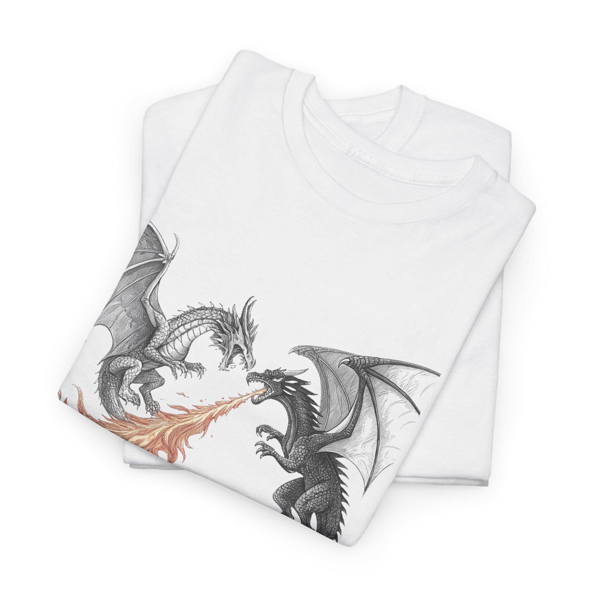 Dragon Battle Graphic Tee: Mythical Creature Unisex T-Shirt