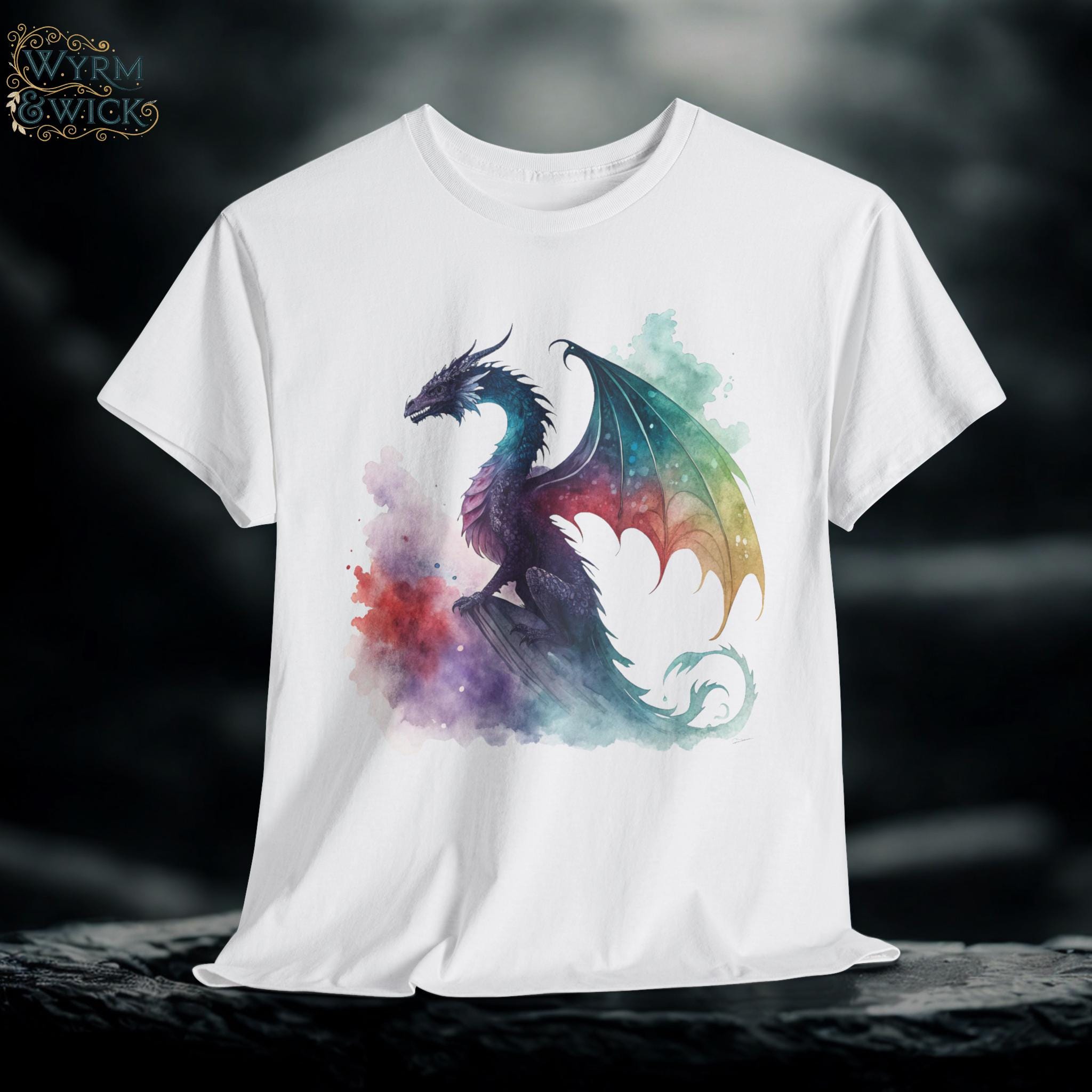 Watercolor Dragon T-Shirt: Fantasy Gamer Unisex Tee