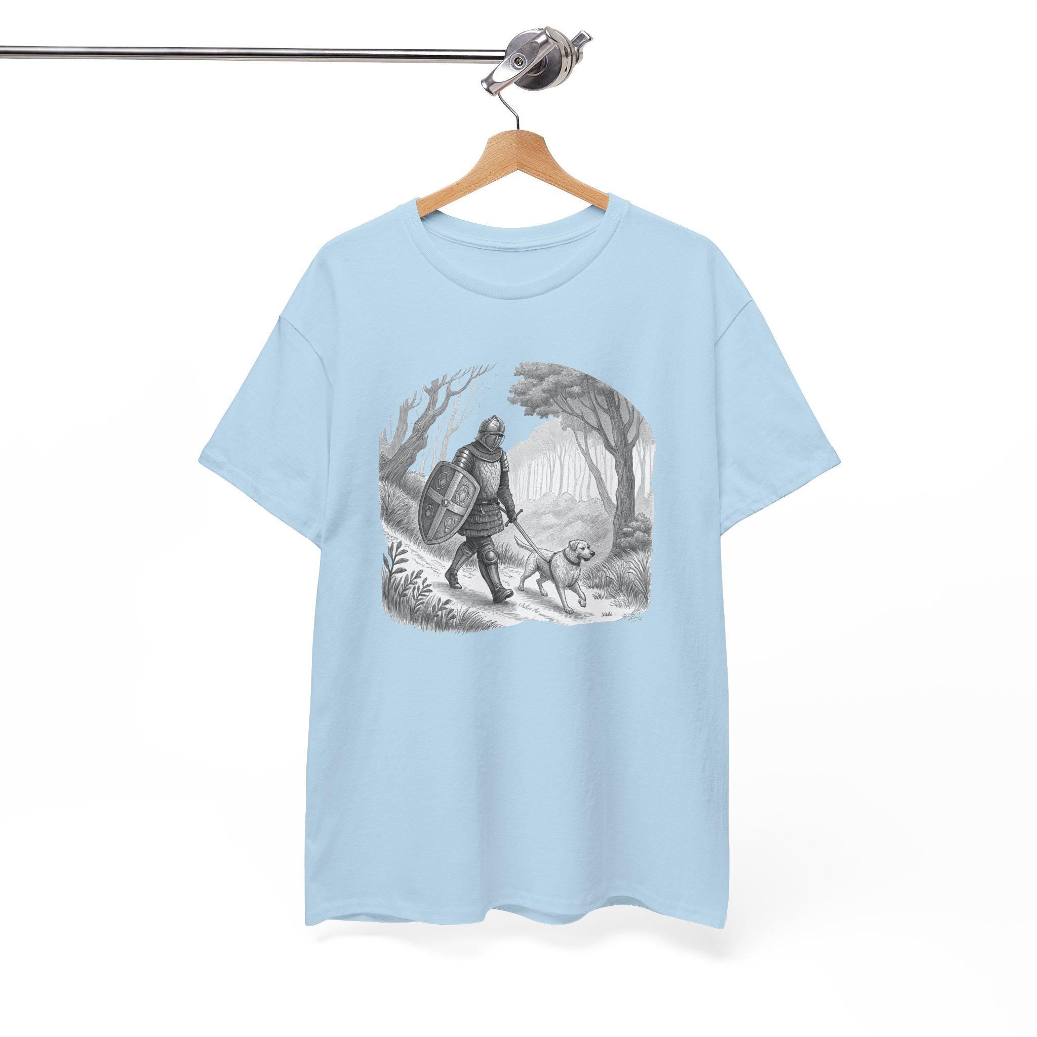 Knight and Companion Graphic Tee: Medieval Fantasy Unisex Shirt
