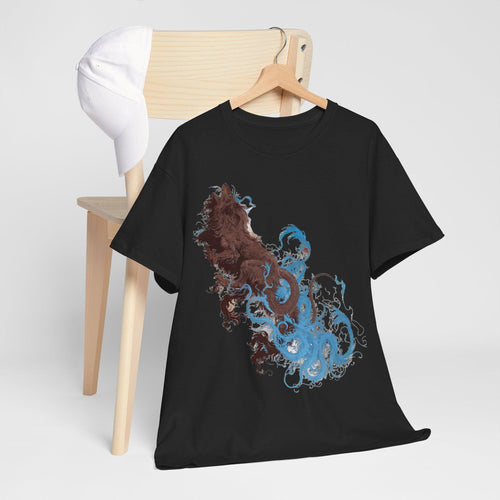 Blue Venom Mythical Bear Graphic Tee - Fantasy Unisex Cotton Shirt