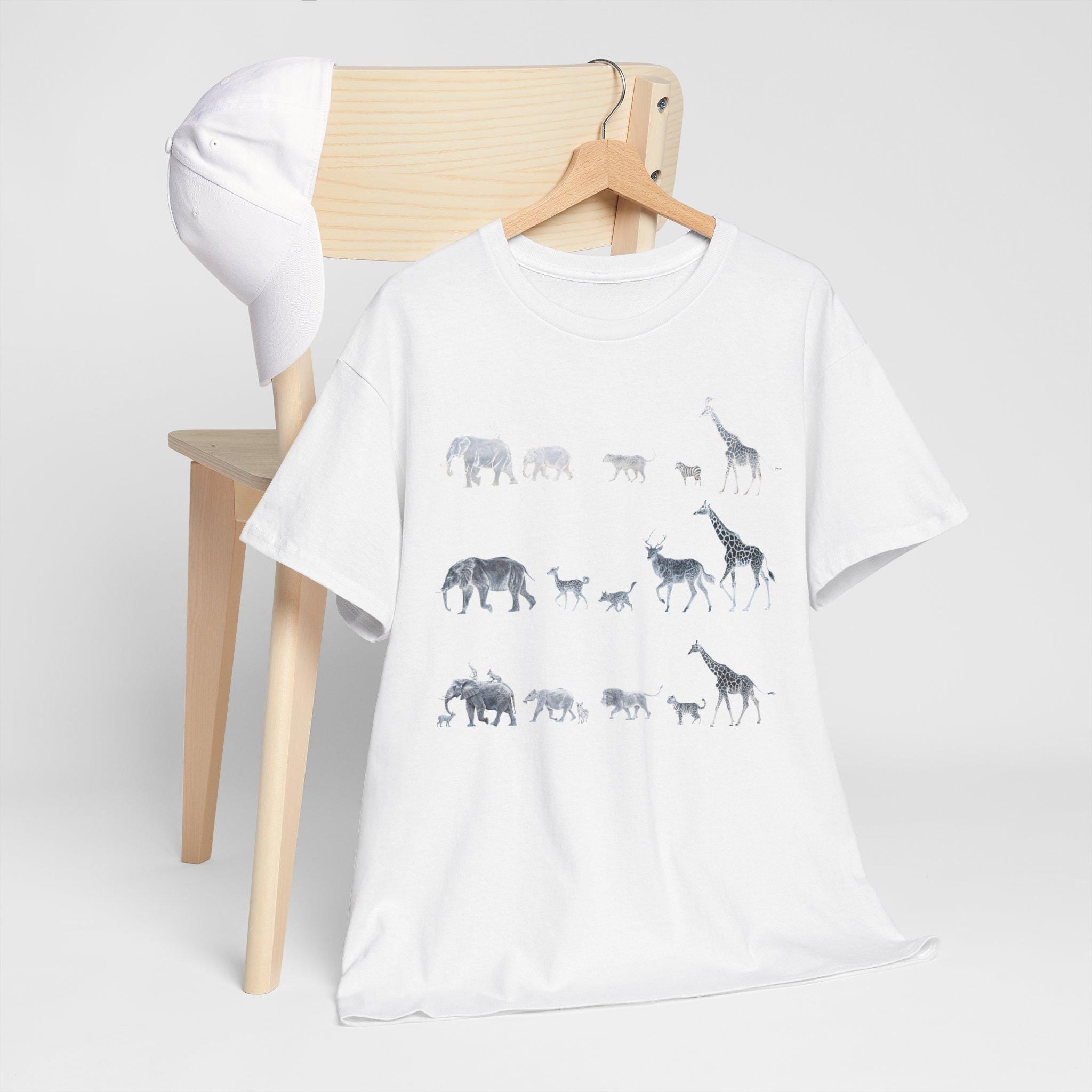 Ethereal Animal Kingdom Graphic Tee: Mythical Animalcore Fashion