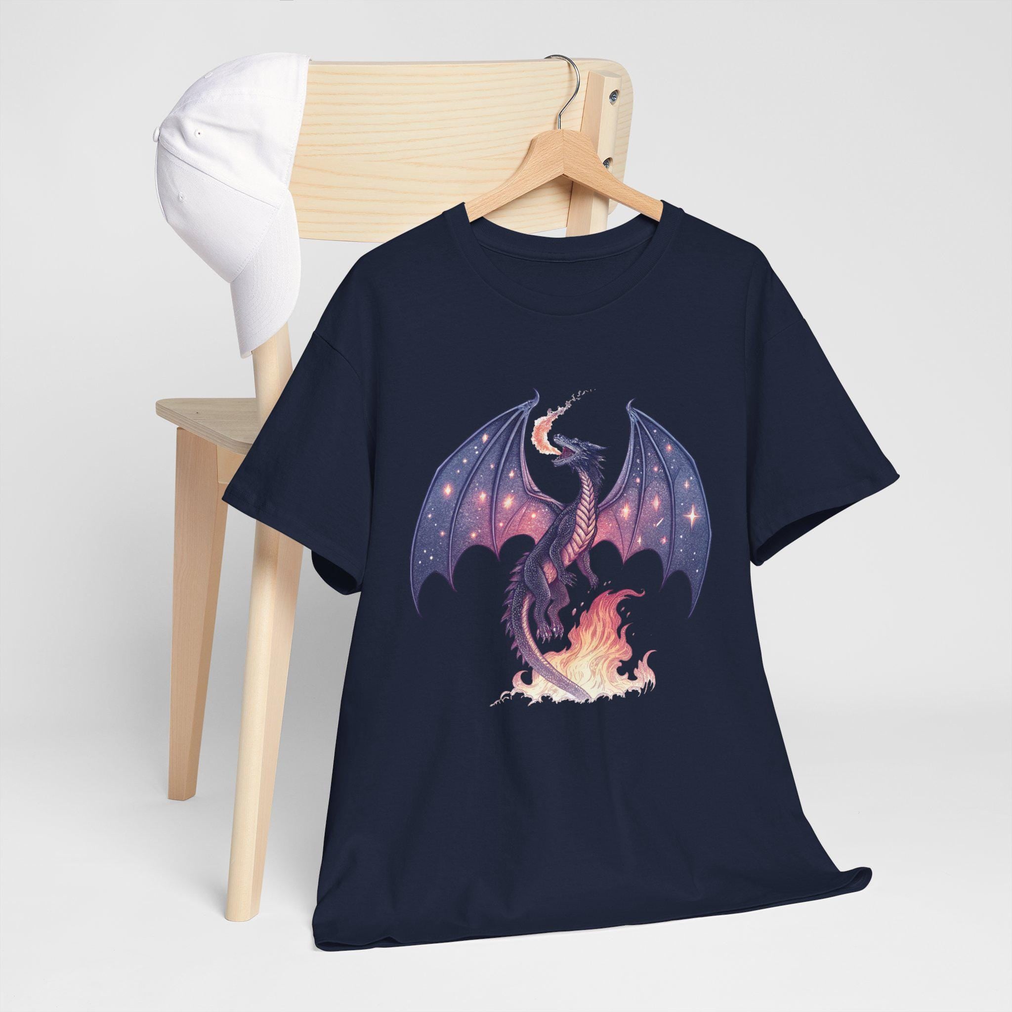 Cosmic Dragon Graphic Tee: Medieval Castlecore Fantasy Shirt