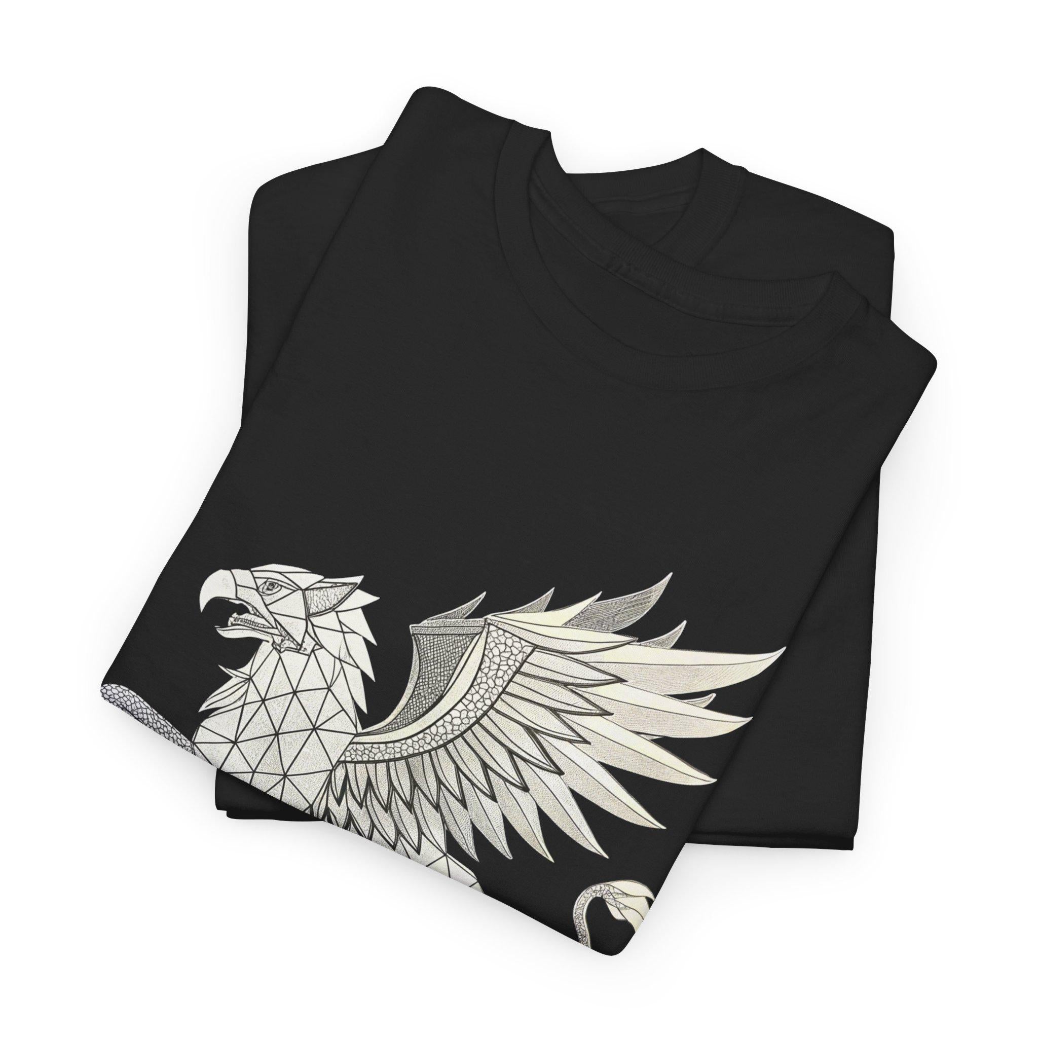 Griffin Graphic Tee: Medieval Fantasy Cotton Shirt