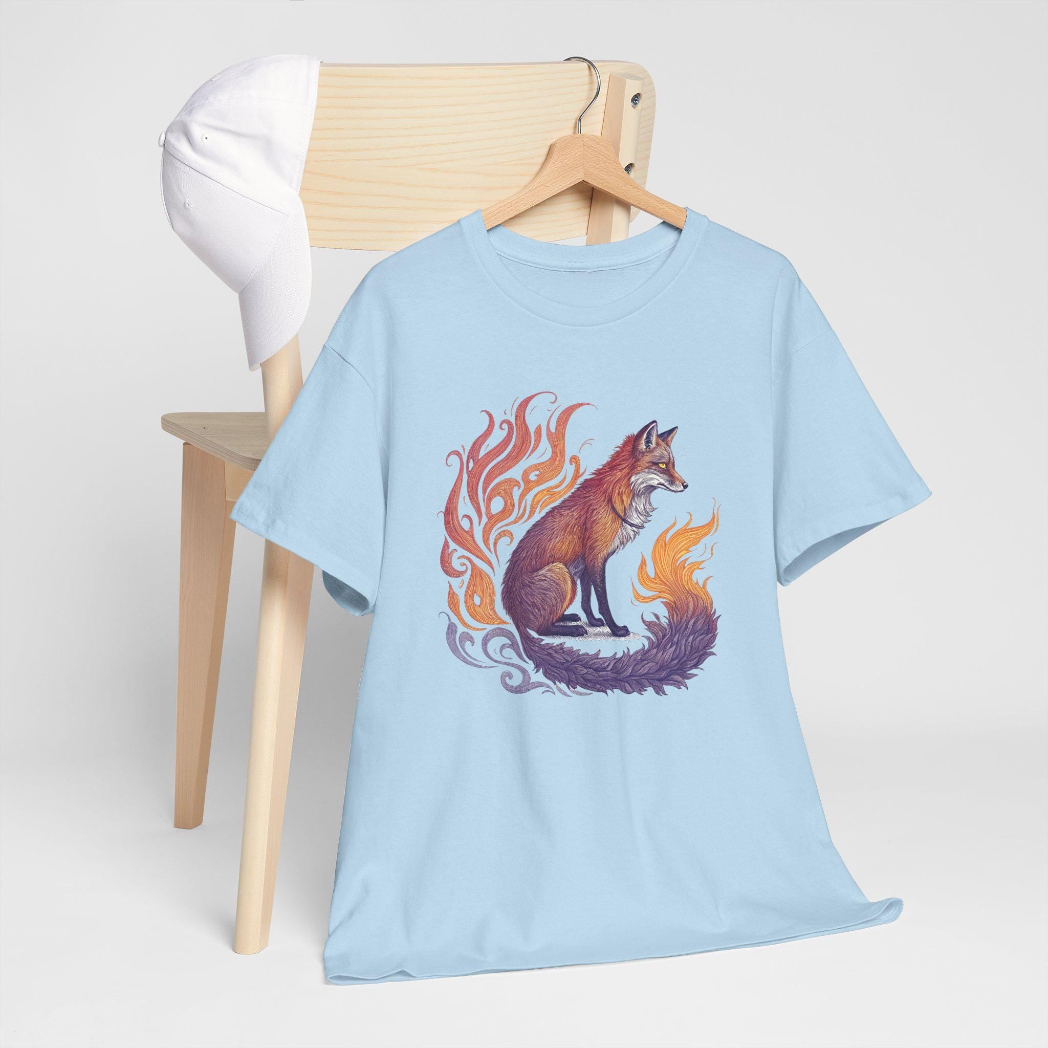 Mystical Fox Graphic Tee: Flamebound Fantasy Unisex T-Shirt