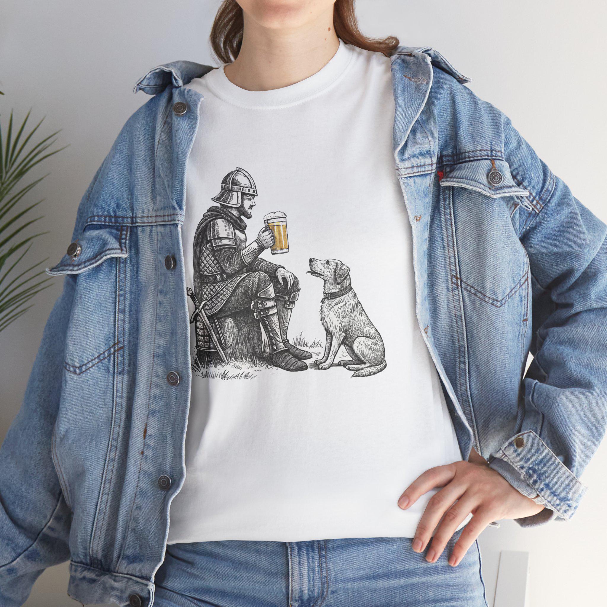 Pint Knight Graphic Tee: Hand-Drawn Medieval Fantasy T-Shirt