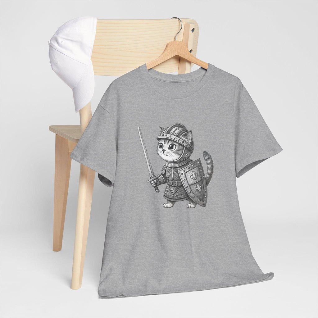 Armored Cat T-Shirt: Medieval Kitten Fantasy Graphic Tee