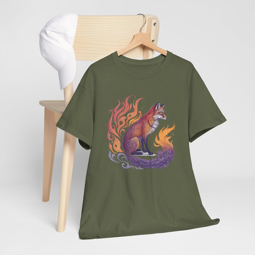 Mystical Fox Graphic Tee: Flamebound Fantasy Unisex T-Shirt
