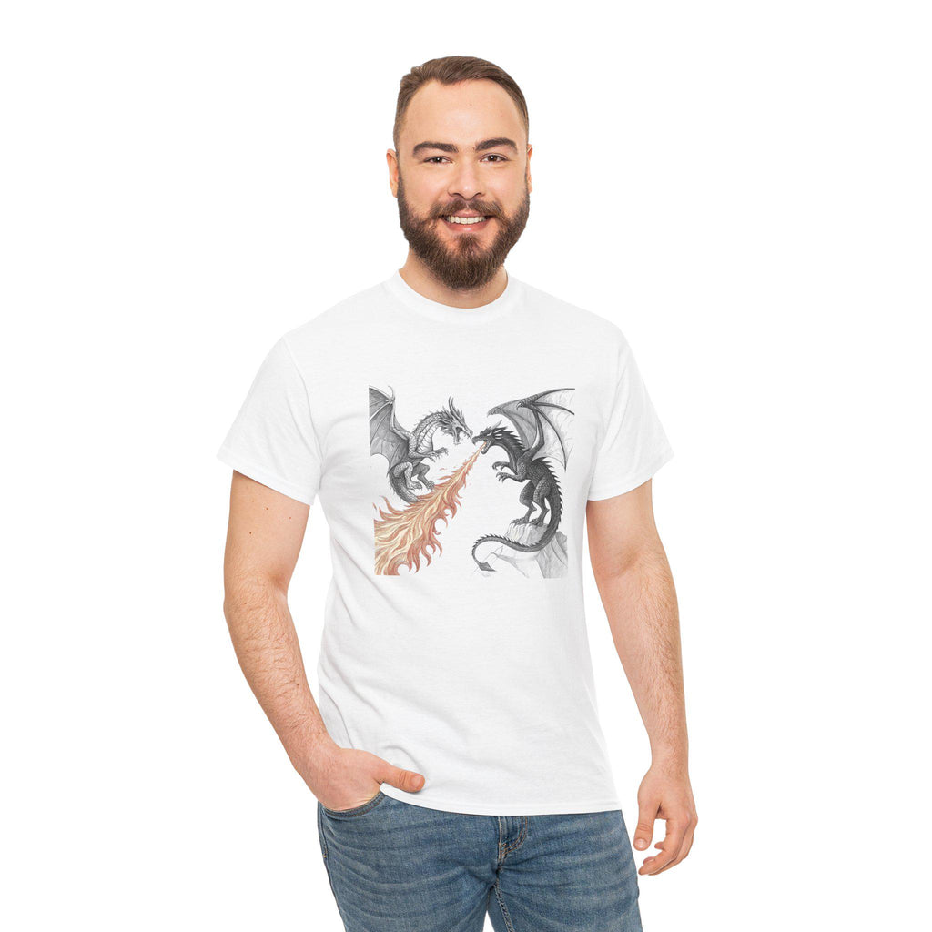 Dragon Battle Graphic Tee: Mythical Creature Unisex T-Shirt