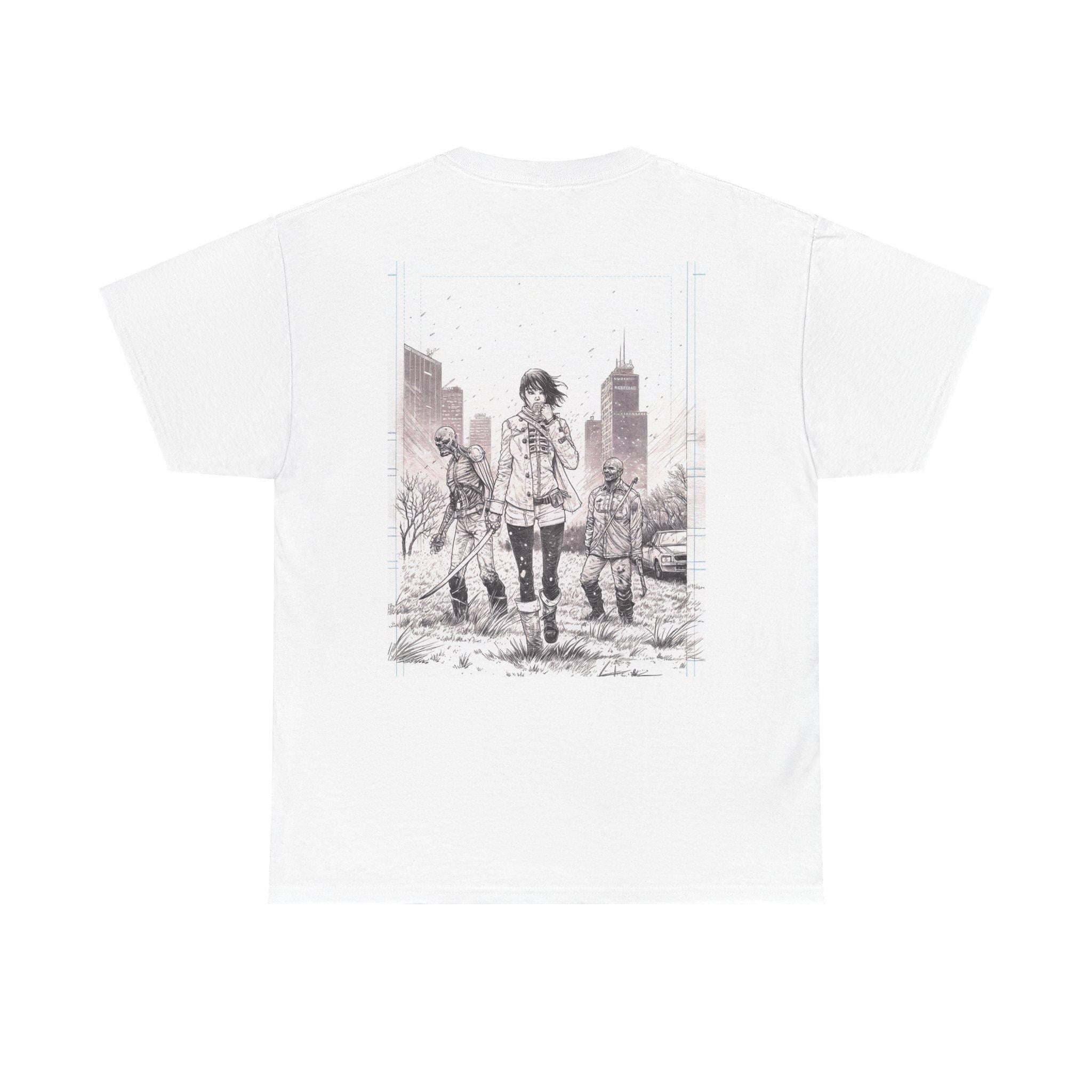 Fantasy 'Michonne' Samurai Zombie Tee, Graphic Tshirt, Men Women Unisex Shirt, Samurai Warrior Top, Cotton Tee, walking dead inspired