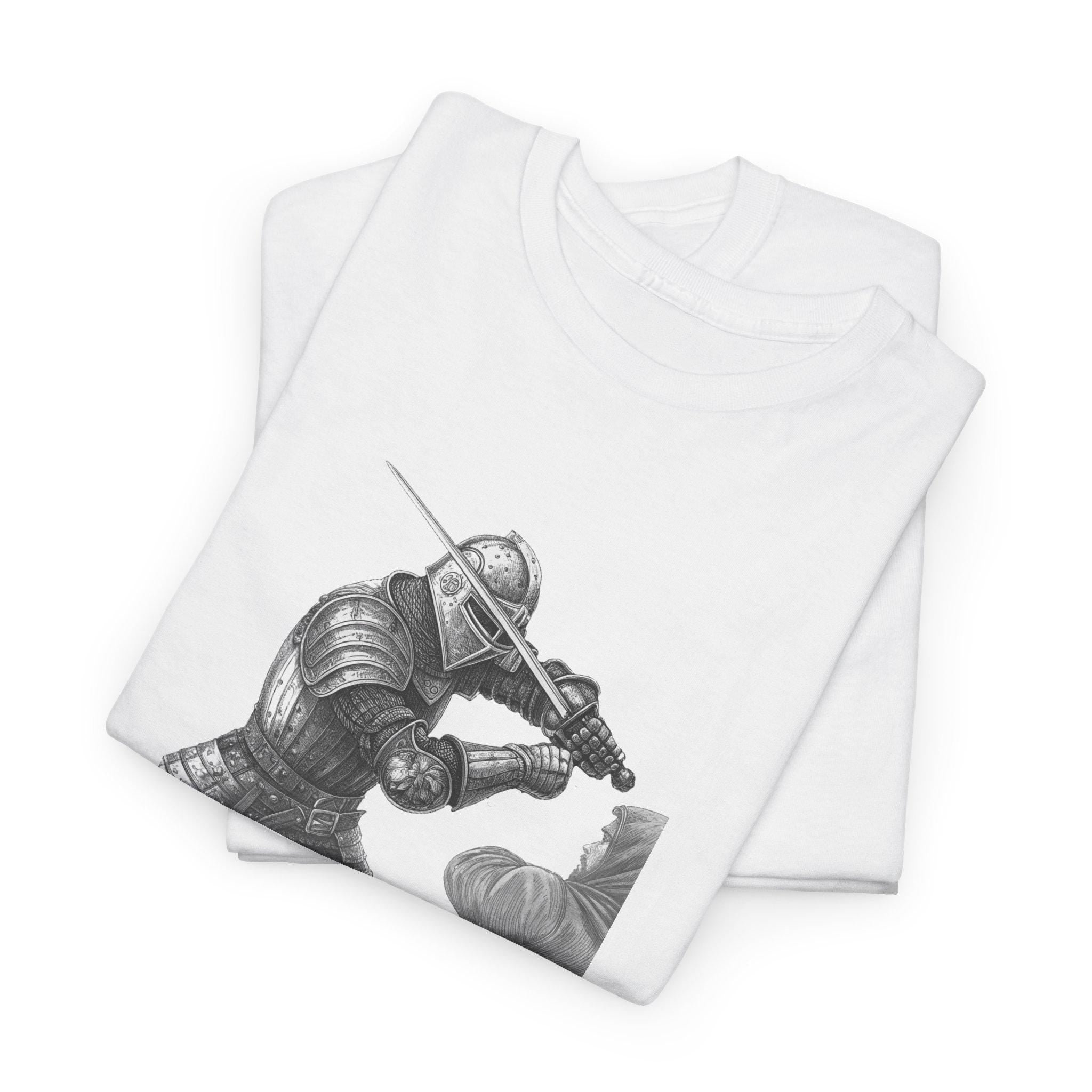 Knights Duel Graphic Tee: Medieval Warrior Fight Shirt