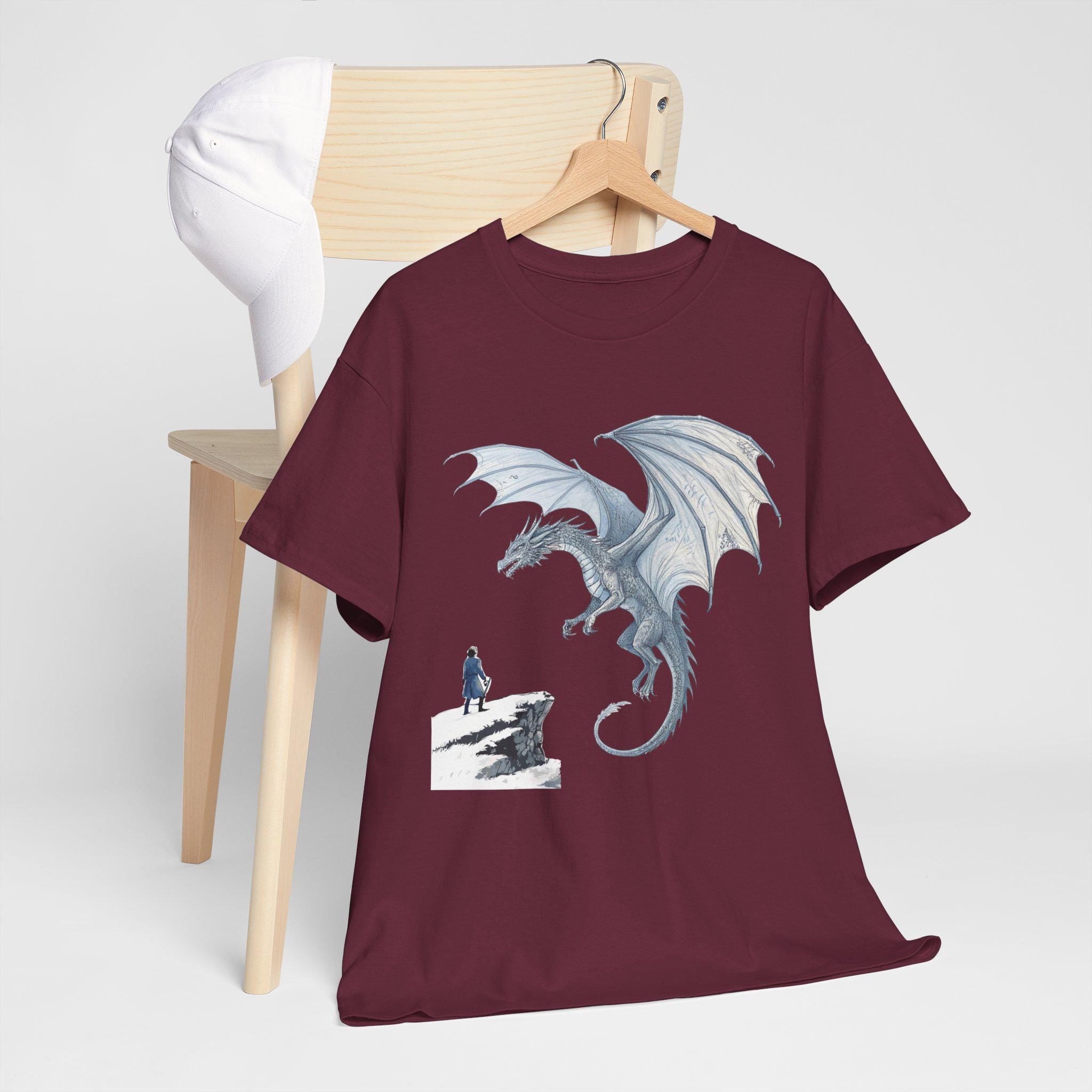 Silver Dragon Graphic Tee: Medieval Fantasy Unisex T-Shirt