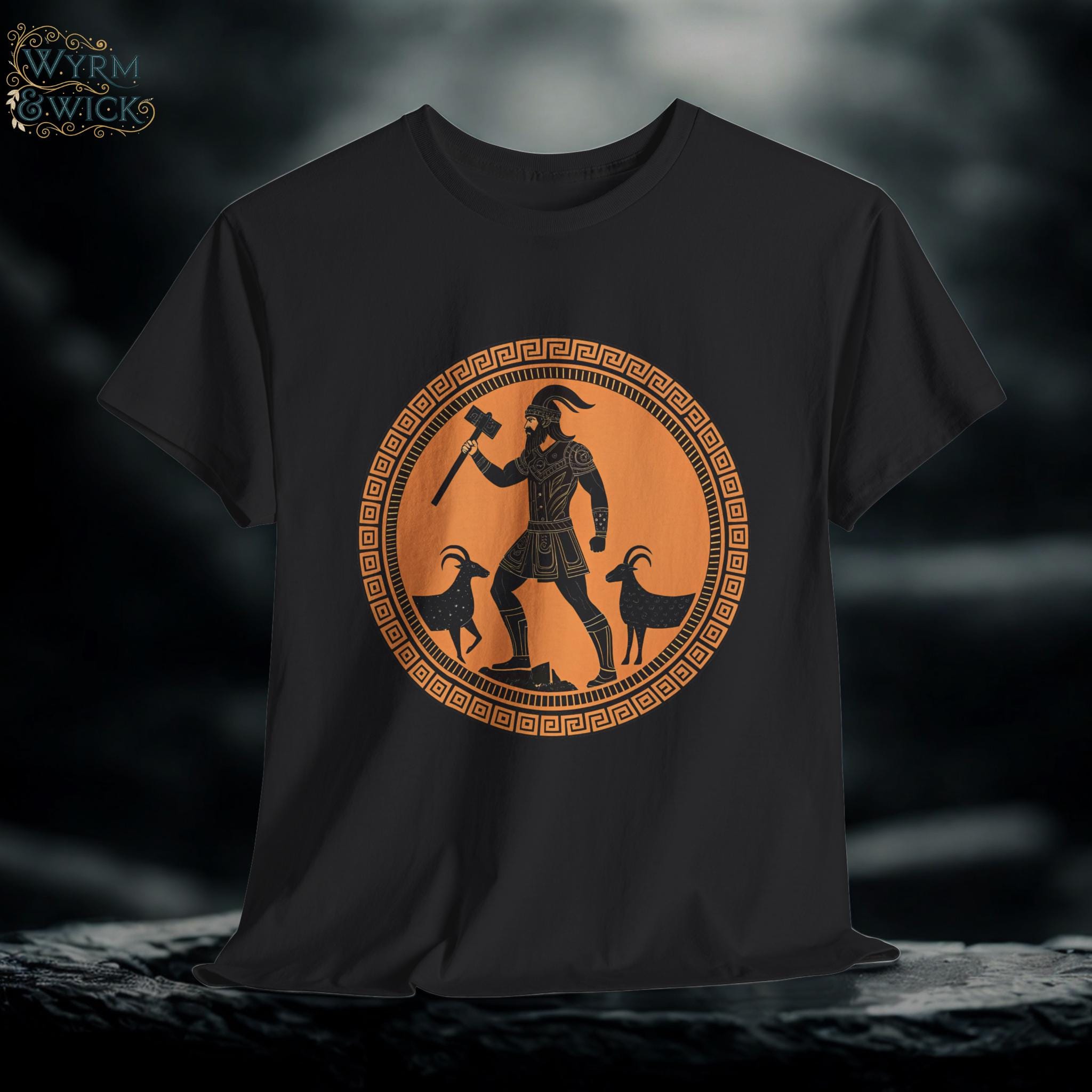 Vintage Thor Graphic Tee: Norse Mythology Pottery Style T-Shirt