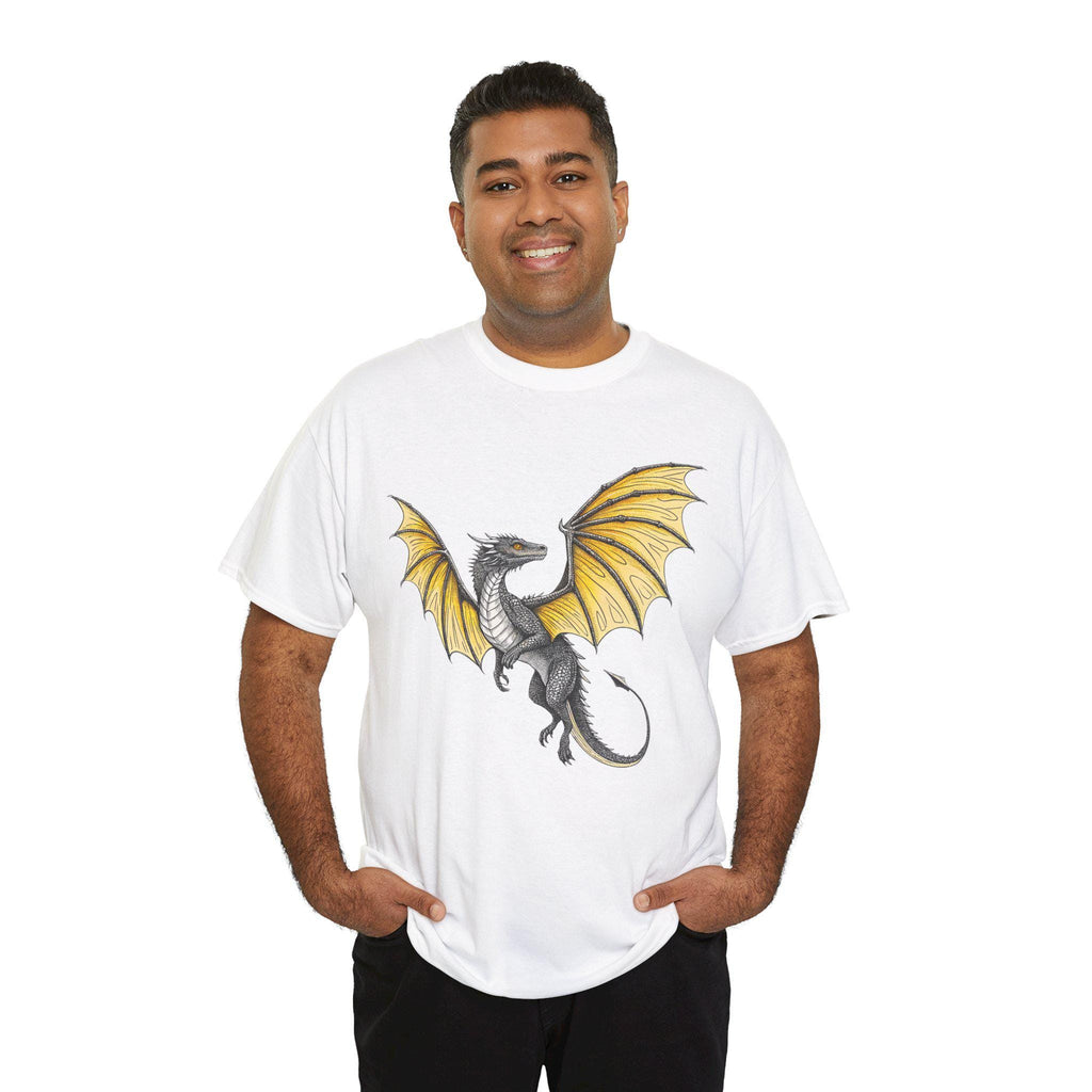 Yellow Dragon Graphic Tee: Medieval Fantasy Unisex T-Shirt