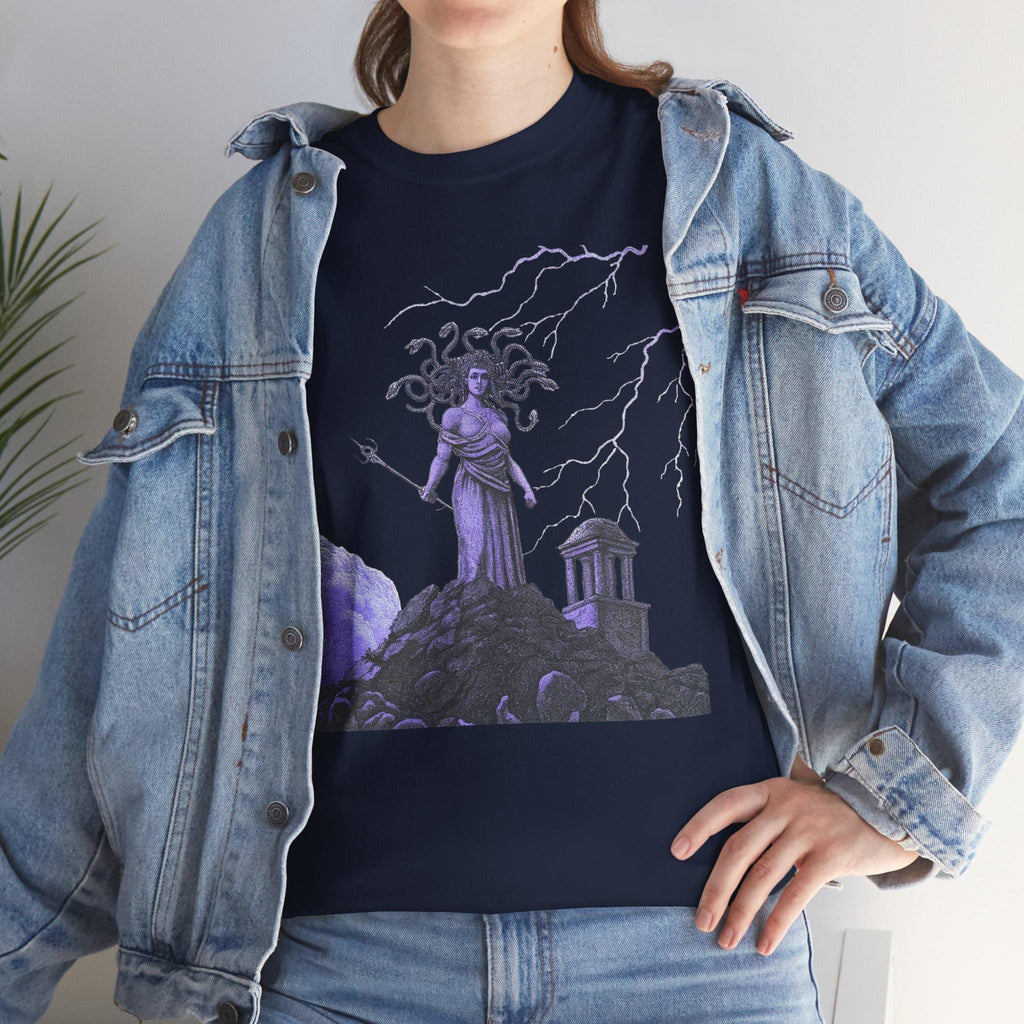 Purple Medusa Graphic Tee, Unisex Shirt, Mythology Fantasy Top, Mystic T-Shirt, Mythical Clothing Gift