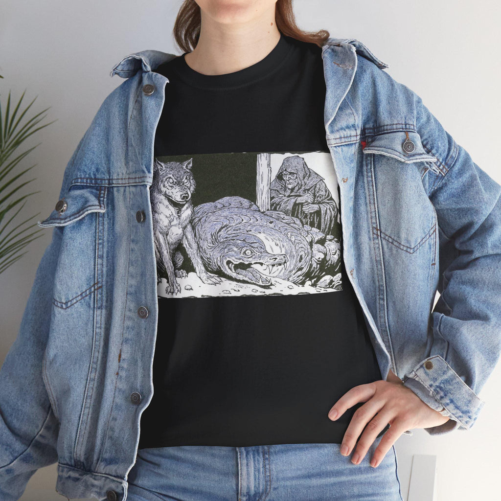 Hel Norse Mythology Graphic Tee: Hand-Drawn Giantess T-Shirt