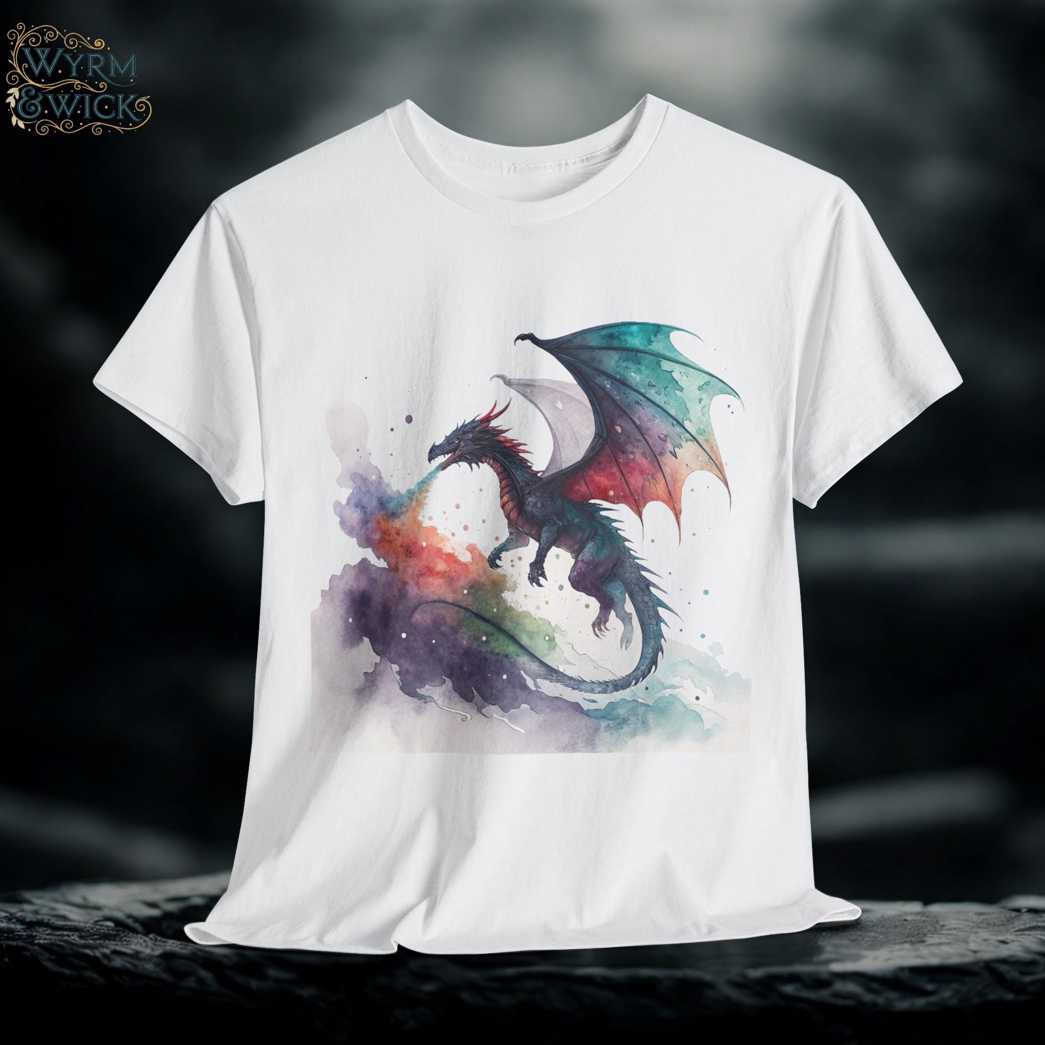Gothic Dragon Graphic Tee: Medieval Fire-Breathing Shirt