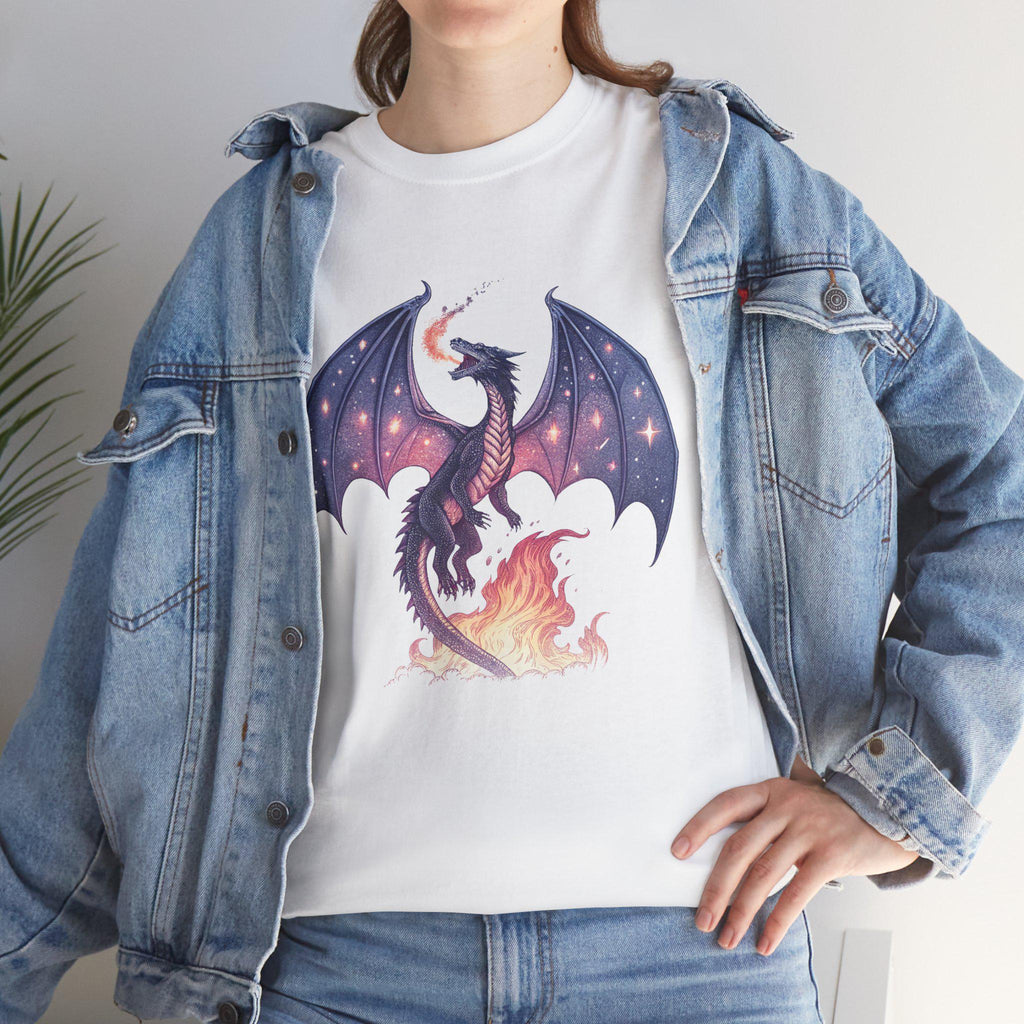 Cosmic Dragon Graphic Tee: Medieval Castlecore Fantasy Shirt