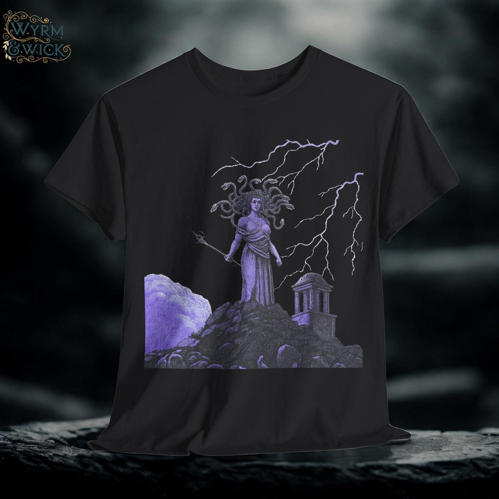 Purple Medusa Graphic Tee, Unisex Shirt, Mythology Fantasy Top, Mystic T-Shirt, Mythical Clothing Gift