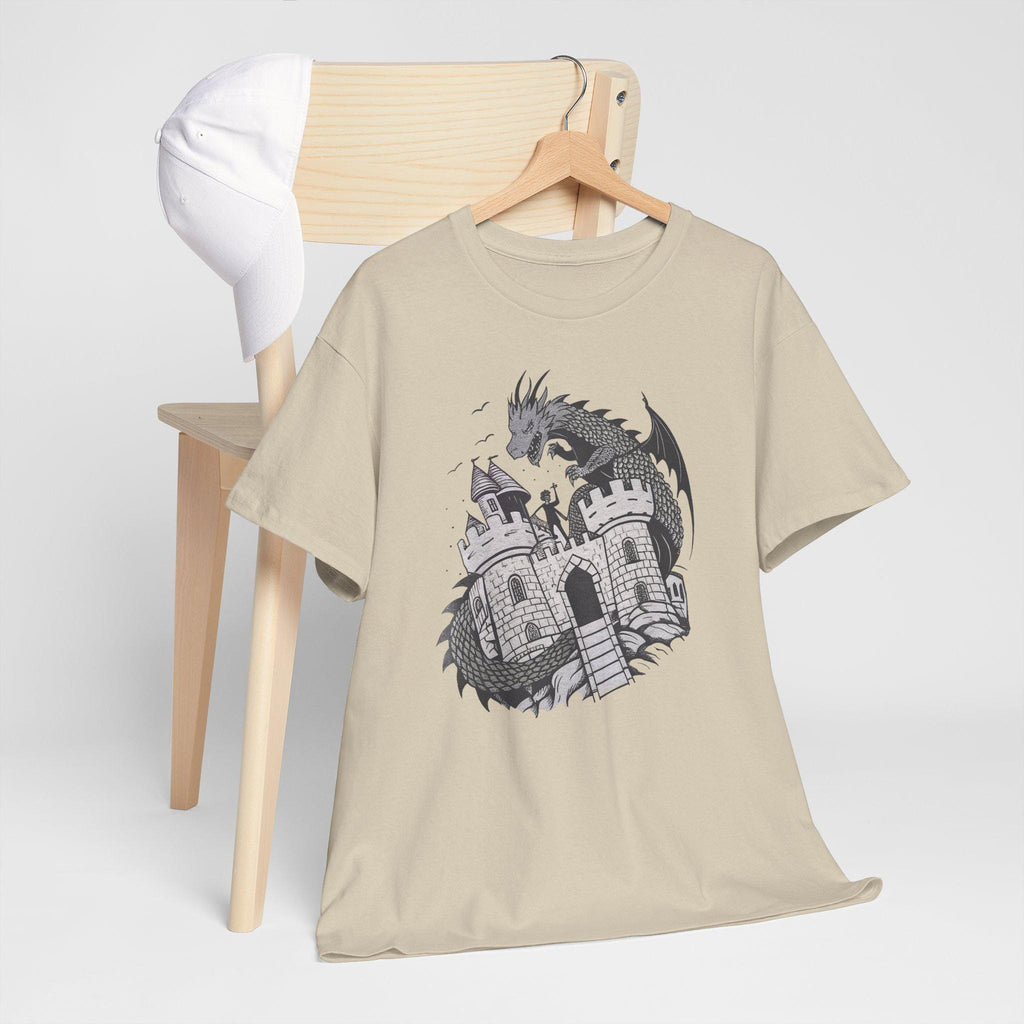 Dragon Castle Graphic Tee: Medieval Fantasy Shirt