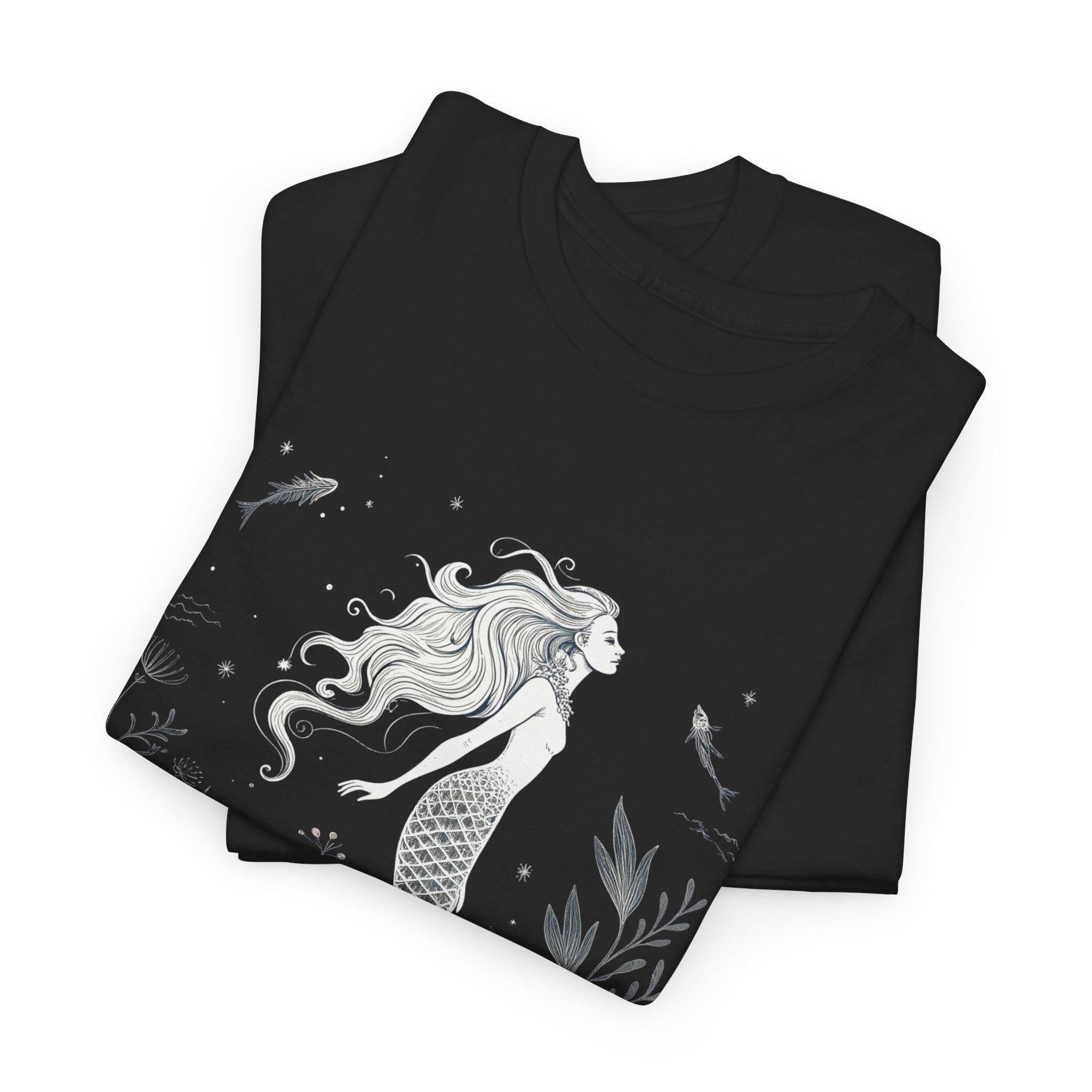 Mermaid Fantasy Graphic Tee: Unisex Ocean Vibes T-Shirt