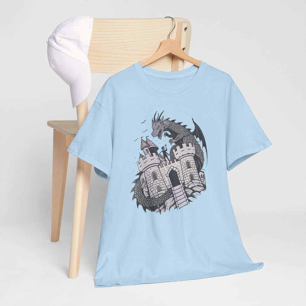 Dragon Castle Graphic Tee: Medieval Fantasy Shirt