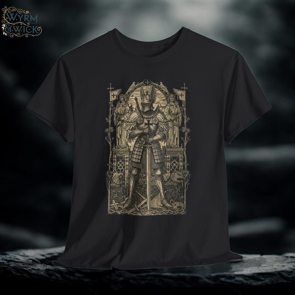 Castlecore Knight graphic tee | Medieval Armor Illustration