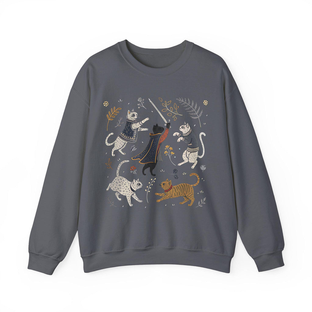 Castlecore Cats Crewneck Sweatshirt | Medieval Graphic