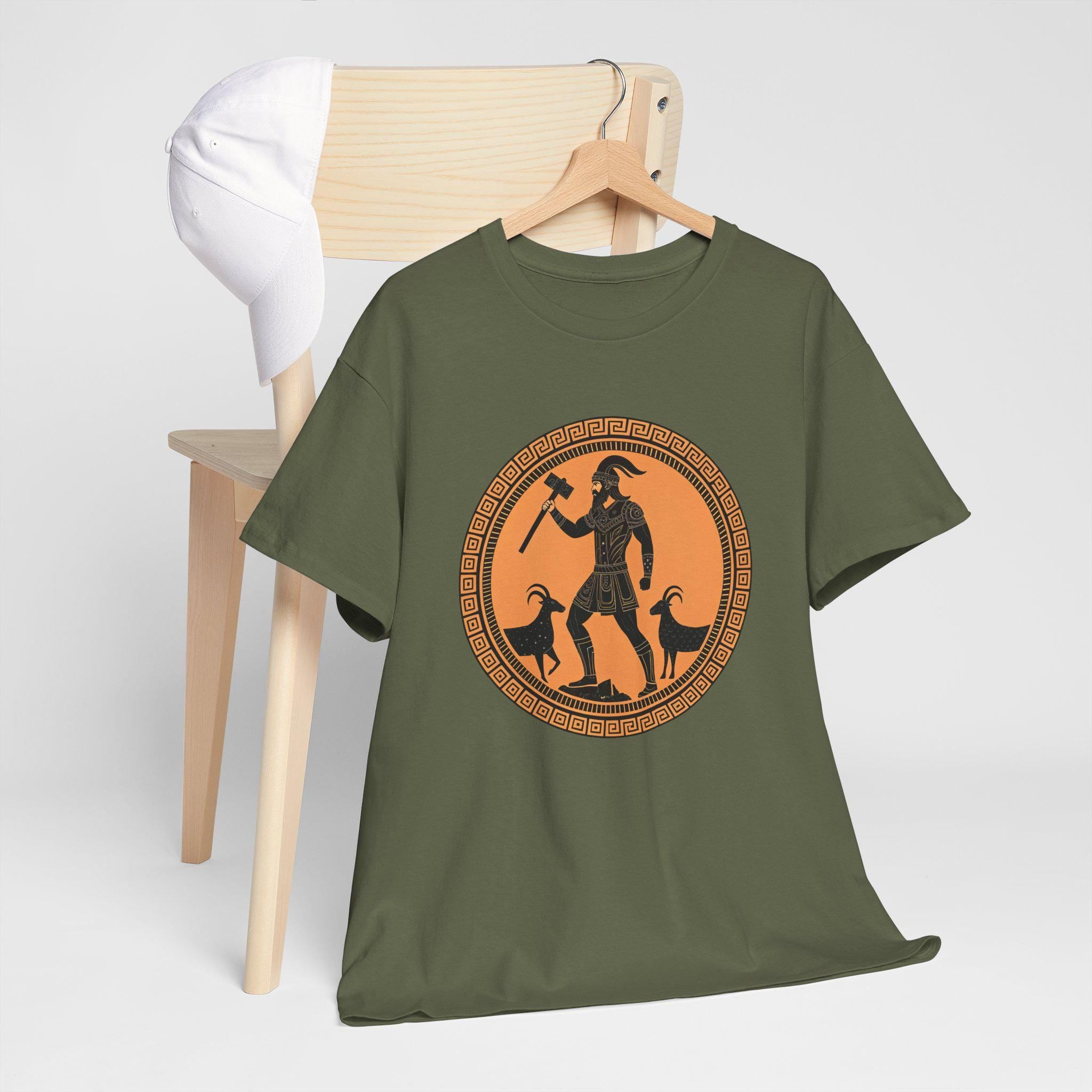 Vintage Thor Graphic Tee: Norse Mythology Pottery Style T-Shirt