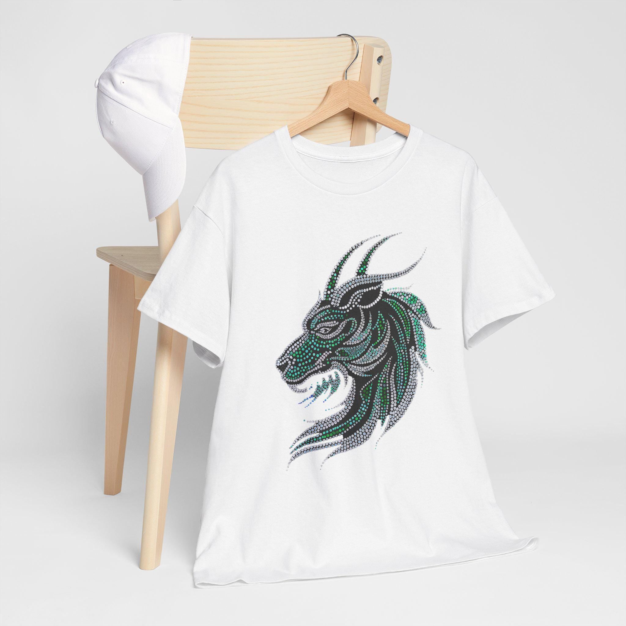 Sequin Dragon Graphic T-Shirt: Medieval Fantasy Unisex Tee
