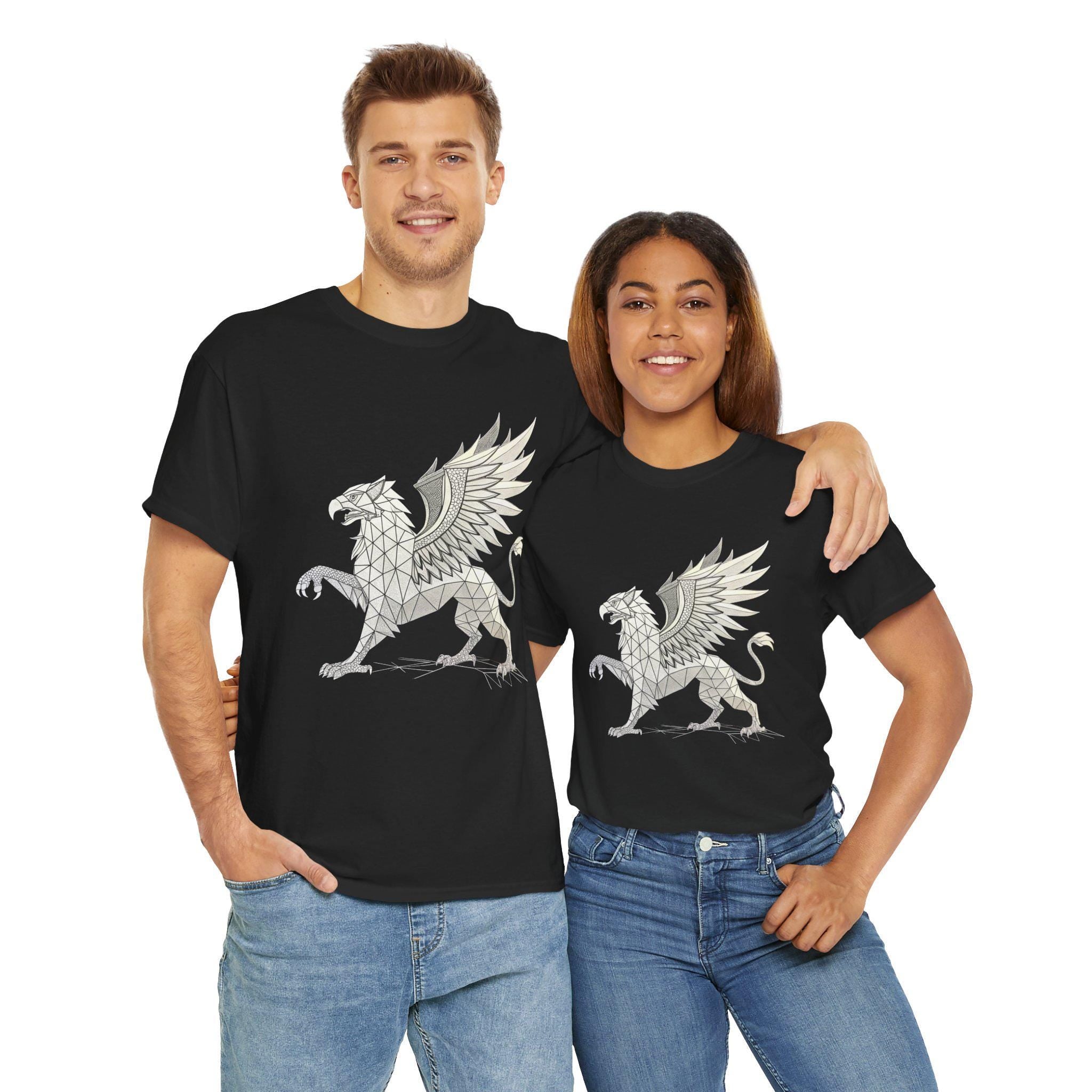 Griffin Graphic Tee: Medieval Fantasy Cotton Shirt